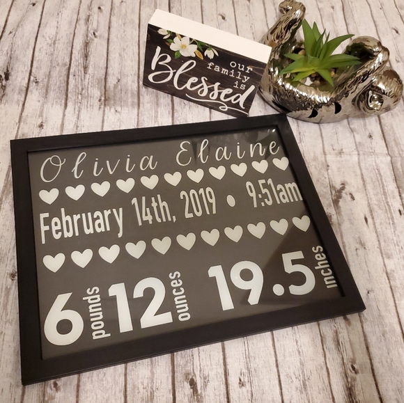 Photo Frame Birth Stat Board - Picture 3 of 4